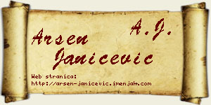 Arsen Janićević vizit kartica